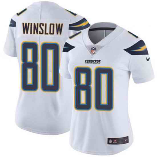 Nike Chargers #80 Kellen Winslow White Womens Stitched NFL Vapor Untouchable Limited Jersey
